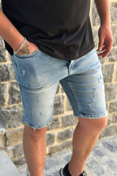 STRAIGHT MAN SHORT JEANS BLUE/BLU - 2
