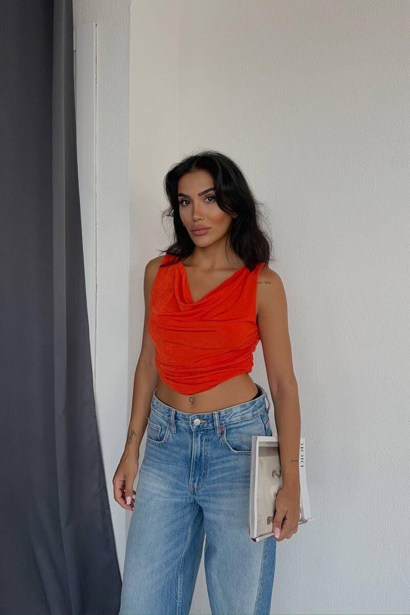 STRAIGHT NECK WOMAN CROP ORANGE/PORTOKALLI - 2