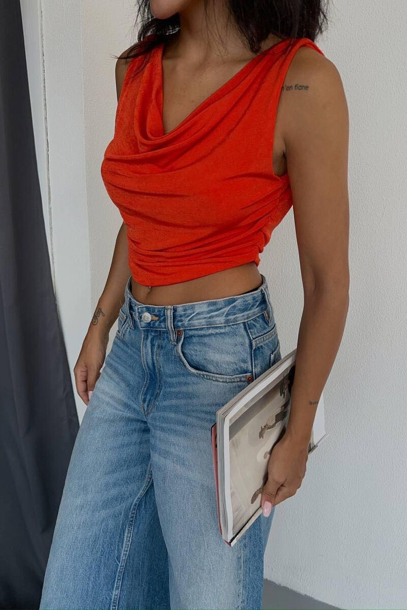 STRAIGHT NECK WOMAN CROP ORANGE/PORTOKALLI - 3