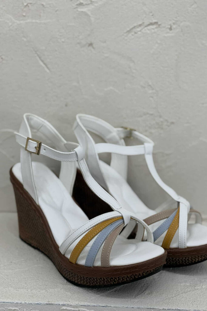 STRAPED WEDGE WOMEN SANDALS WHITE-E BARDHE - 2