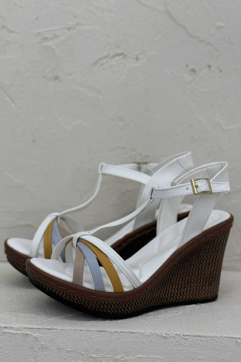 STRAPED WEDGE WOMEN SANDALS WHITE-E BARDHE - 4