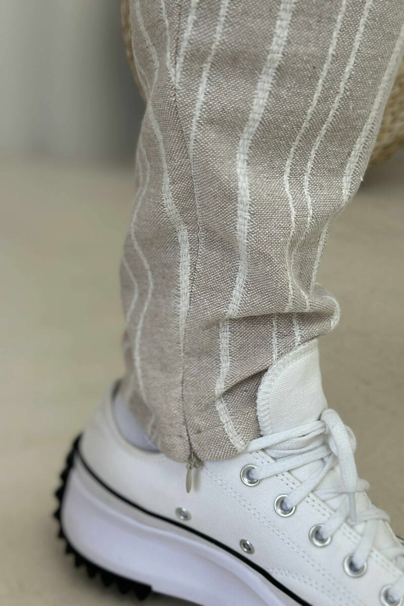 STRAPS LACINGS MEN PANTS CREAM/KREM - 2