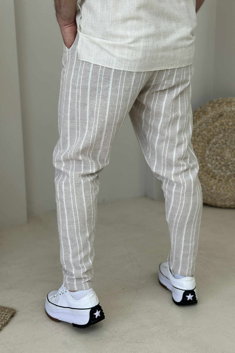 STRAPS LACINGS MEN PANTS CREAM/KREM - 5
