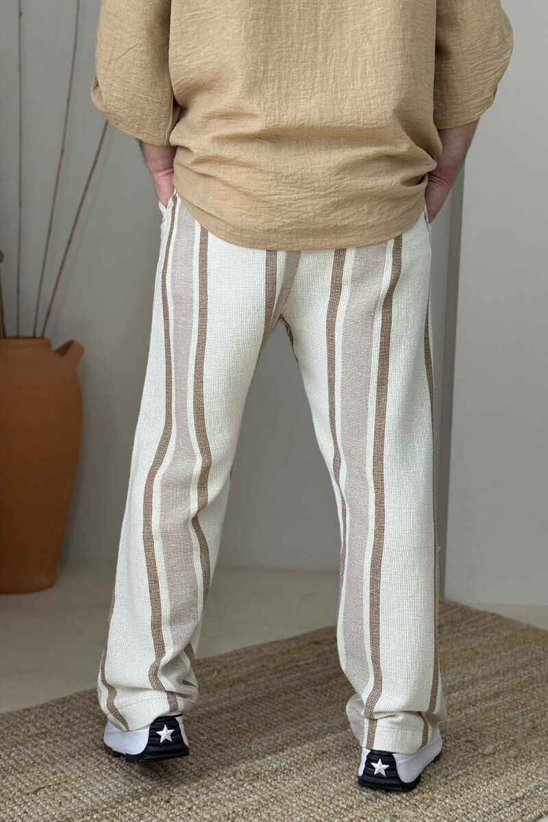 STRAPS SIMPLE MEN PANTS BEIGE/BEZHE - 4