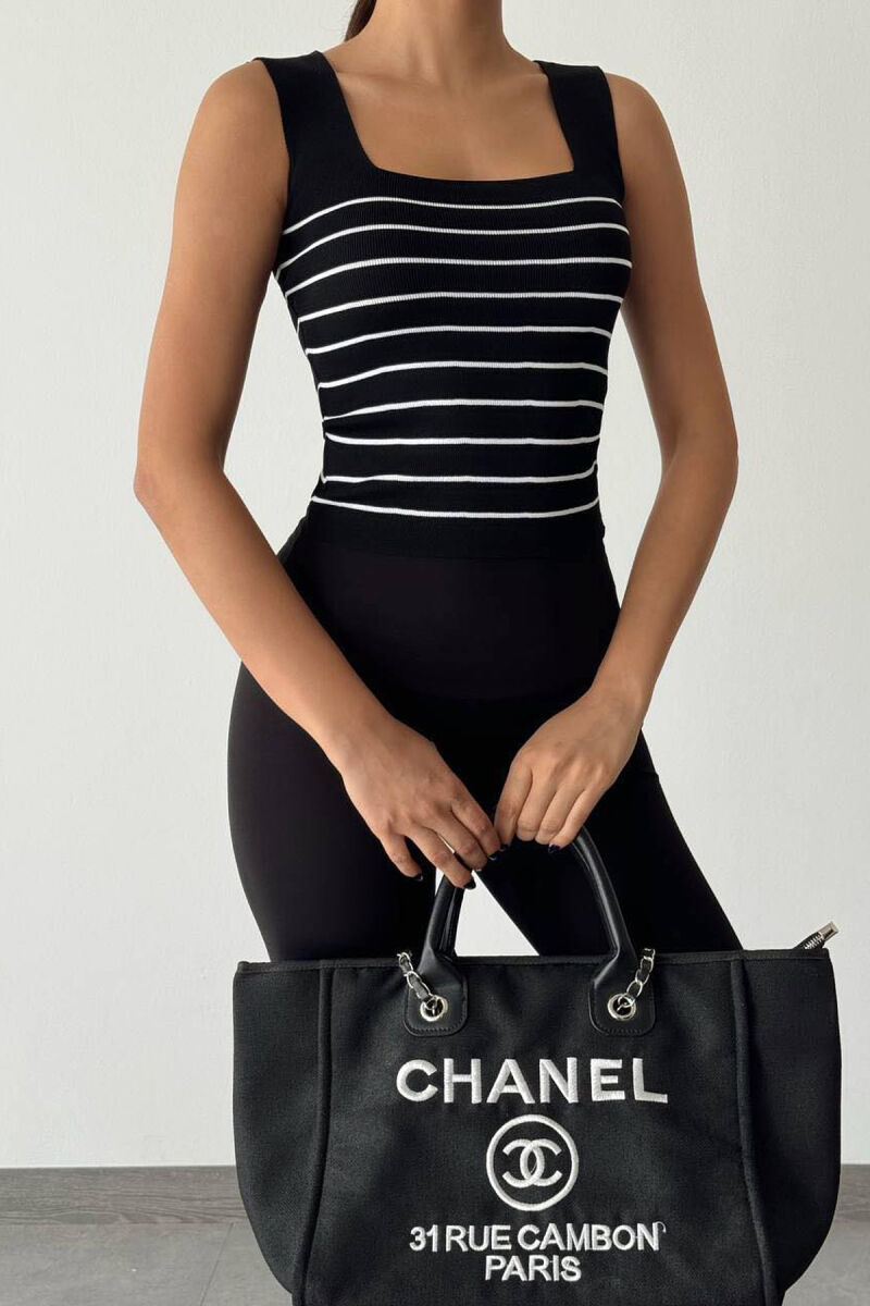 STRAPSAND LINES WOMAN TOP BLACK/ E ZEZE - 1