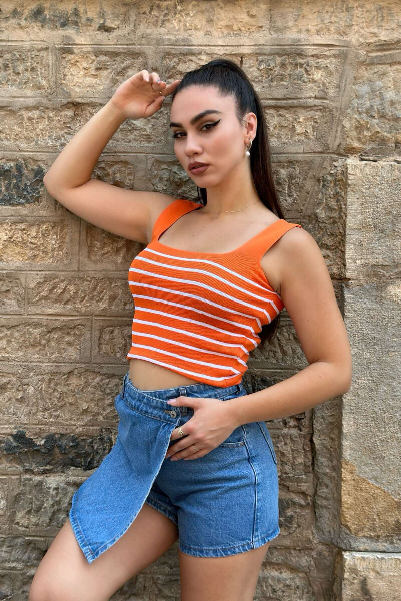 STRAPSAND LINES WOMAN TOP ORANGE/PORTOKALLI - 2
