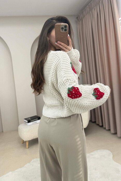 STRAWBERRY BUTTONS WOMAN CARDIGAN BEIGE/BEZHE - 3