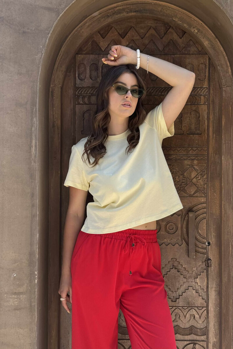 STRAWBERRY LOGO ONE COLOR WOMEN T-SHIRT YELLOW/E VERDHE - 2