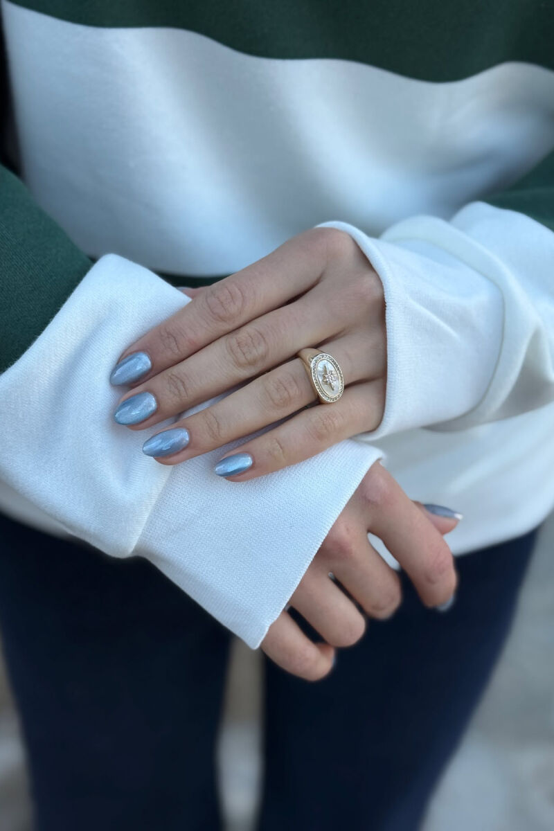 STRIPE DESIGN SIMPLE ROUND NECK WOMEN SWEATSHIRT GREEN/JESHILE - 5