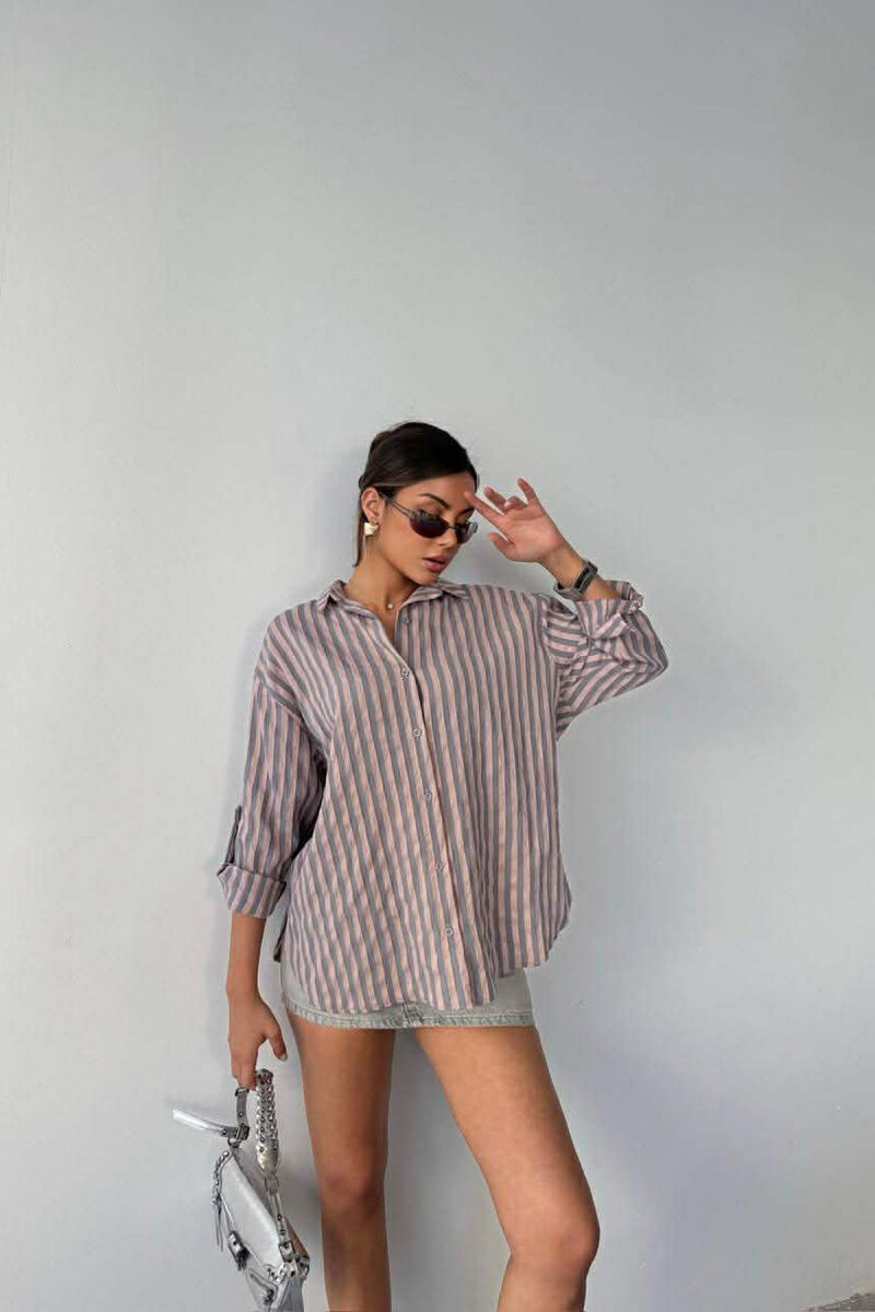 STRIPE DESIGN WOMAN SHIRT VINEGAR/UTHULL - 3