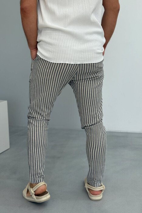 STRIPED DESIGN LACINGS MEN PANTS GREY/GRI - 4