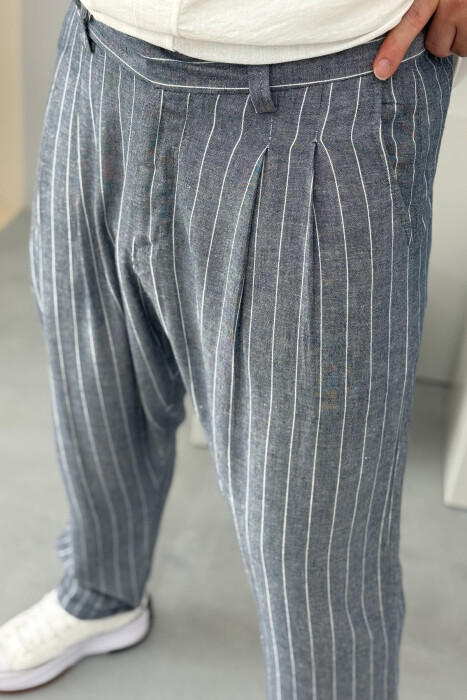 STRIPED DESIGN MEN PANTS GREY/GRI - 3