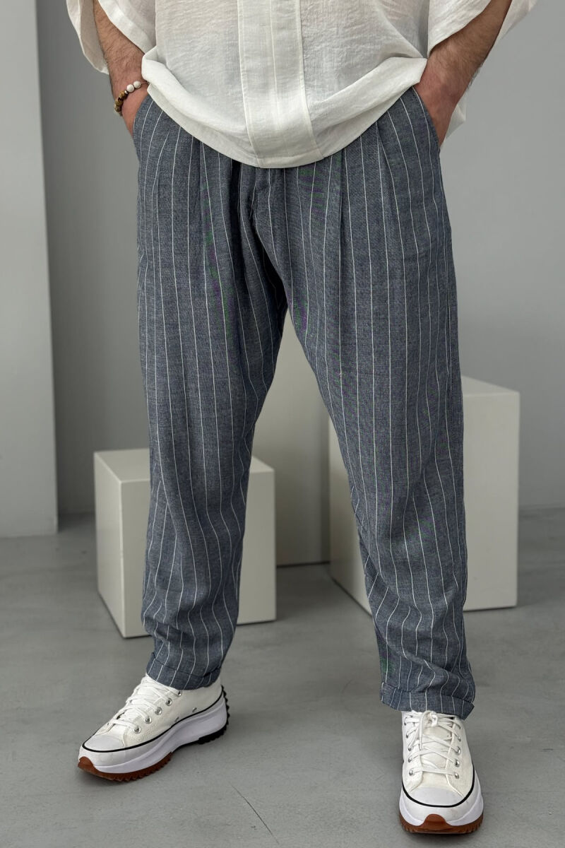 STRIPED DESIGN MEN PANTS GREY/GRI - 4