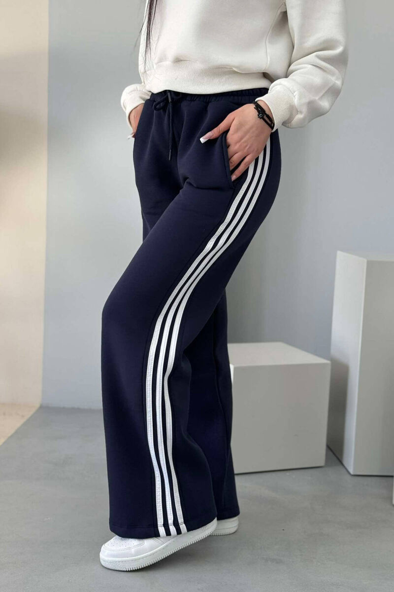 STRIPED FLUFFY WOMEN SWEATPANTS BLUE/BLU - 5