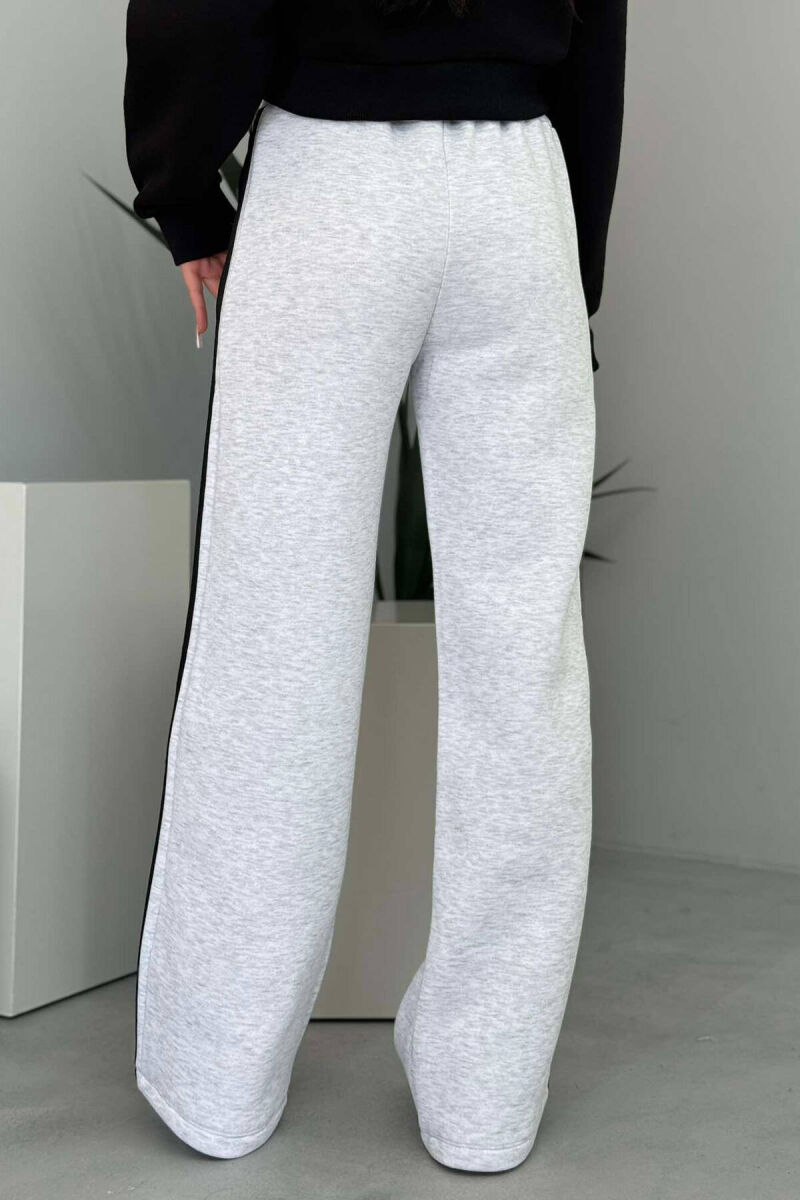 STRIPED FLUFFY WOMEN SWEATPANTS LIGHT GREY/GZ - 3