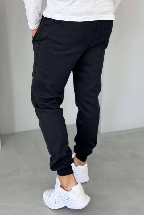 ONE COLOR STRIPED MEN SWEATPANTS BLUE/BLU - 4