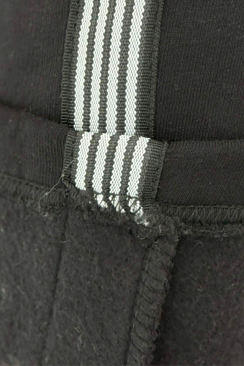 STRIPED ONE COLOR FLUFFY WOMEN SWEATPANTS BLACK/ E ZEZE - 5