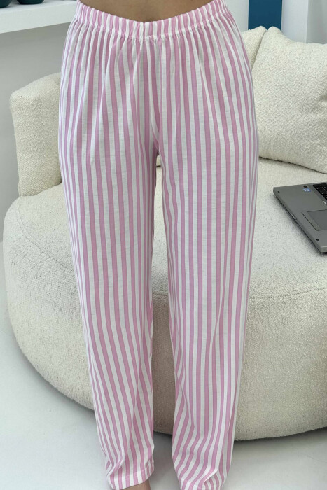 STRIPED SHIRT+TROUSERS WOMEN PYJAMAS PINK/ROZE - 3