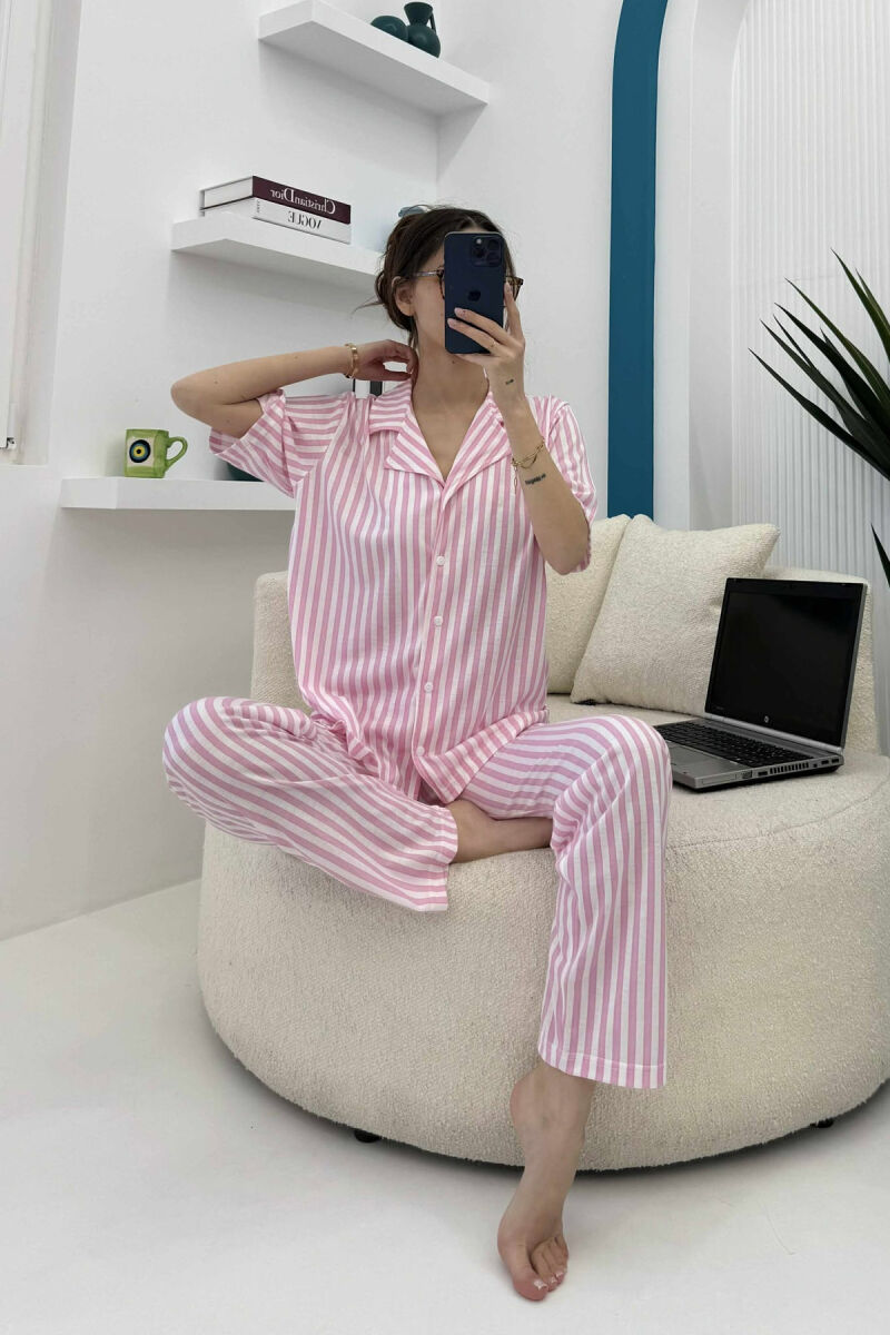 STRIPED SHIRT+TROUSERS WOMEN PYJAMAS PINK/ROZE - 7