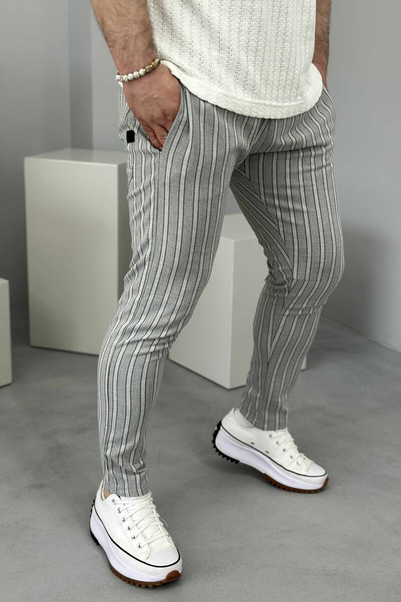 STRIPED SIMPLE MEN PANTS LIGHT GREY/GZ - 3