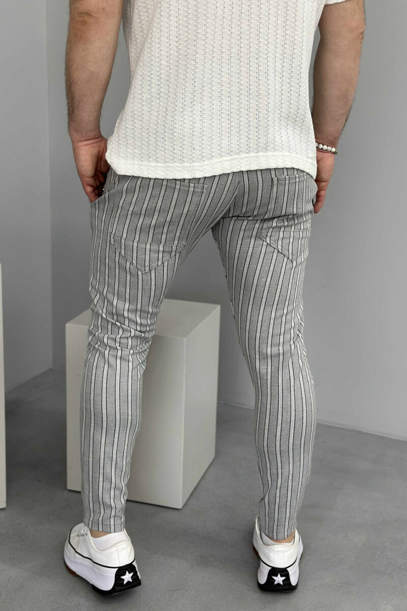 STRIPED SIMPLE MEN PANTS LIGHT GREY/GZ - 4