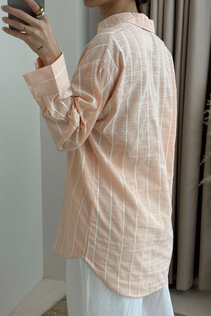 STRIPED SIMPLE WOMEN SHIRT POWDER/PUDER - 3