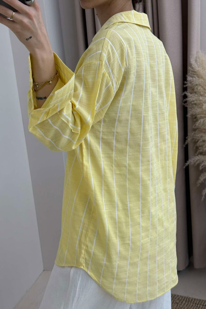 STRIPED SIMPLE WOMEN SHIRT YELLOW/E VERDHE - 3