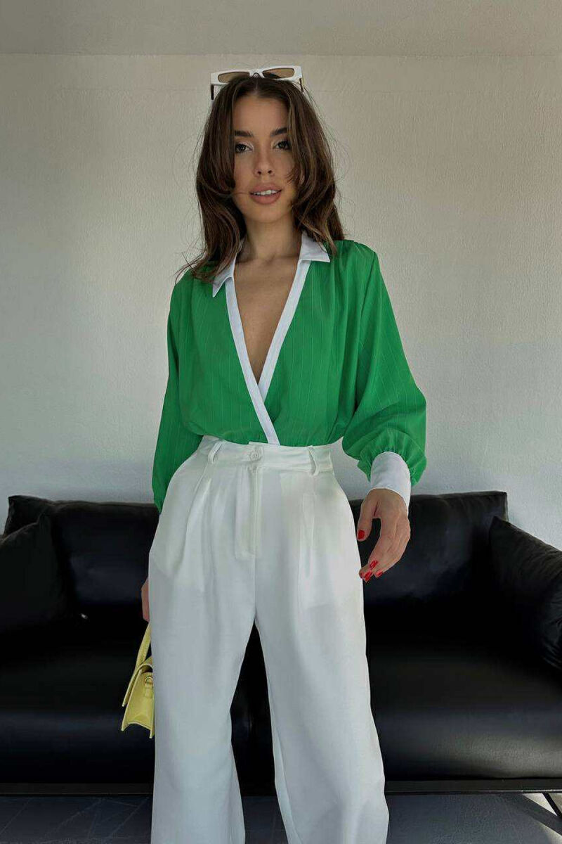 STRIPED TWO-COLORED WOMEN BODY GREEN/JESHILE - 3