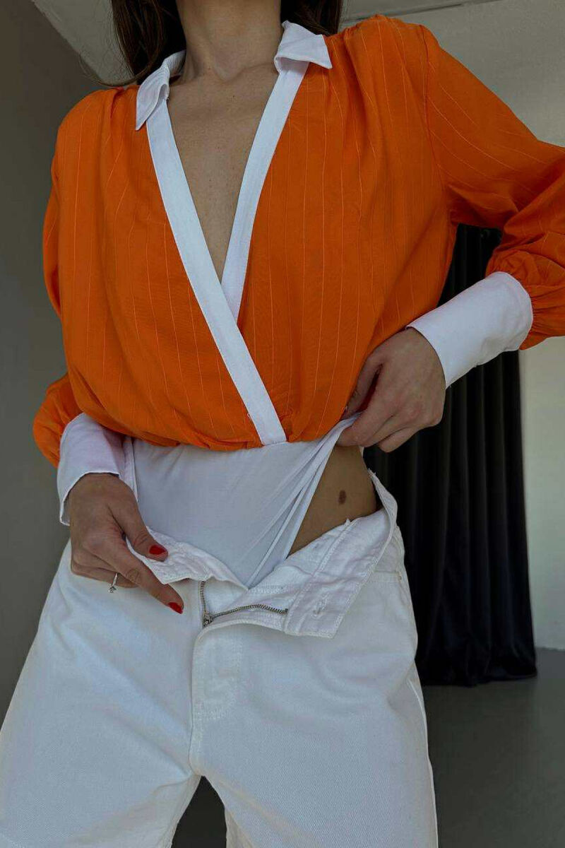 STRIPED TWO-COLORED WOMEN BODY ORANGE/PORTOKALLI - 2