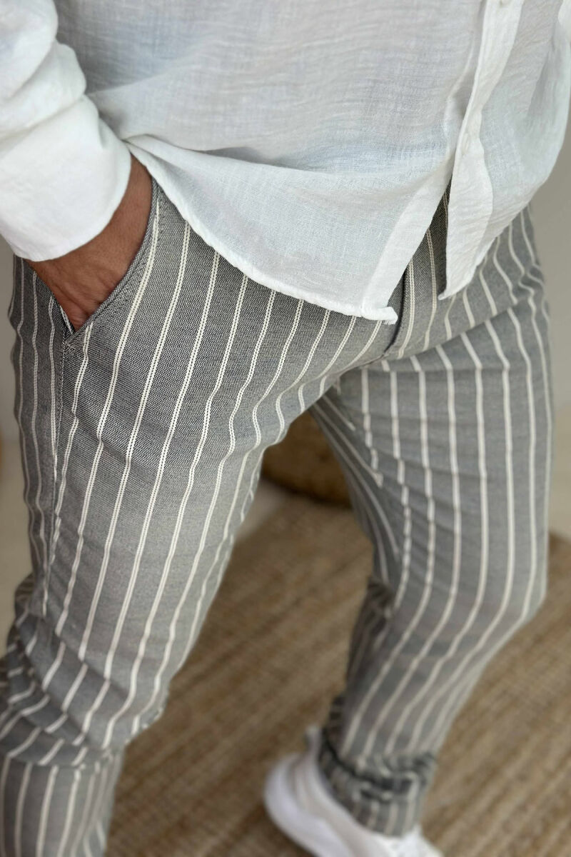 STRIPES DESIGN SIMPLE MEN PANTS GREY/GRI - 2