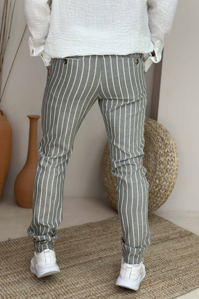STRIPES DESIGN SIMPLE MEN PANTS GREY/GRI - 3