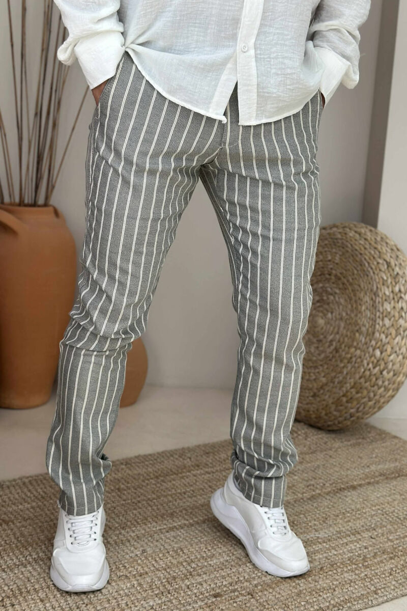 STRIPES DESIGN SIMPLE MEN PANTS GREY/GRI - 5