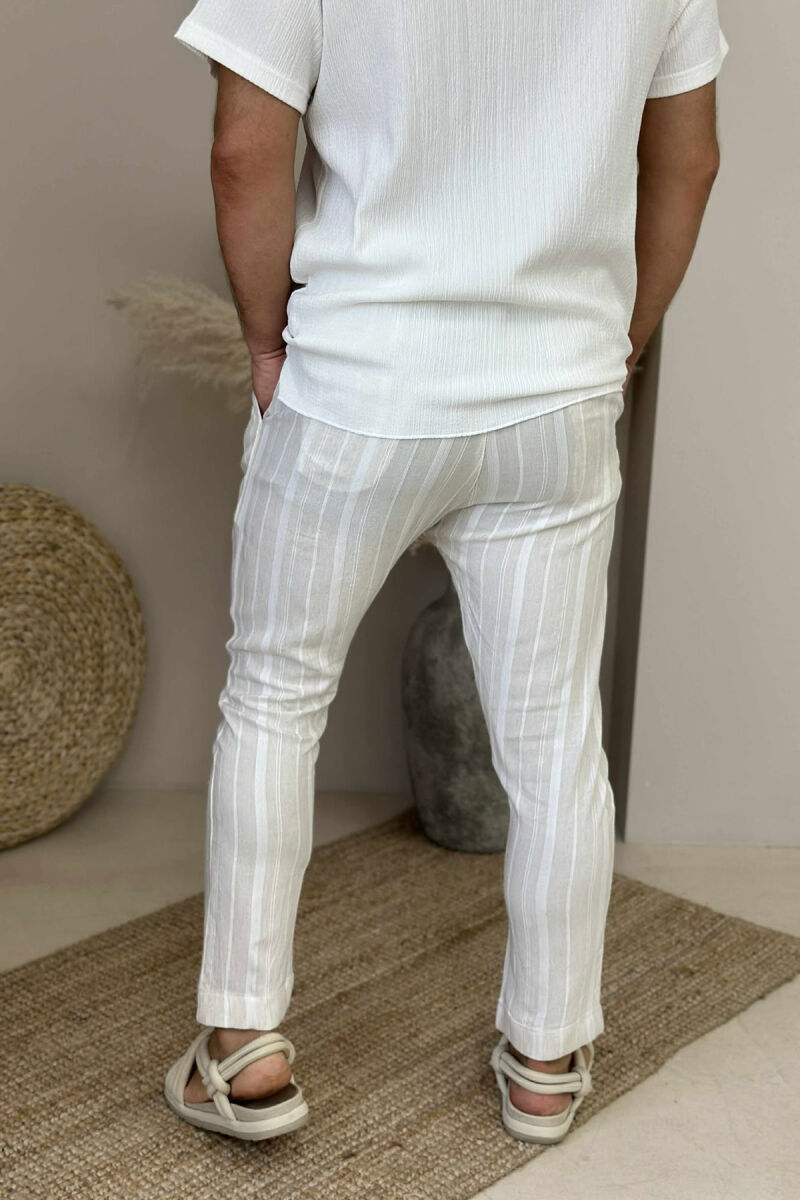 STRIPES LACINGS MEN PANTS CREAM/KREM - 4
