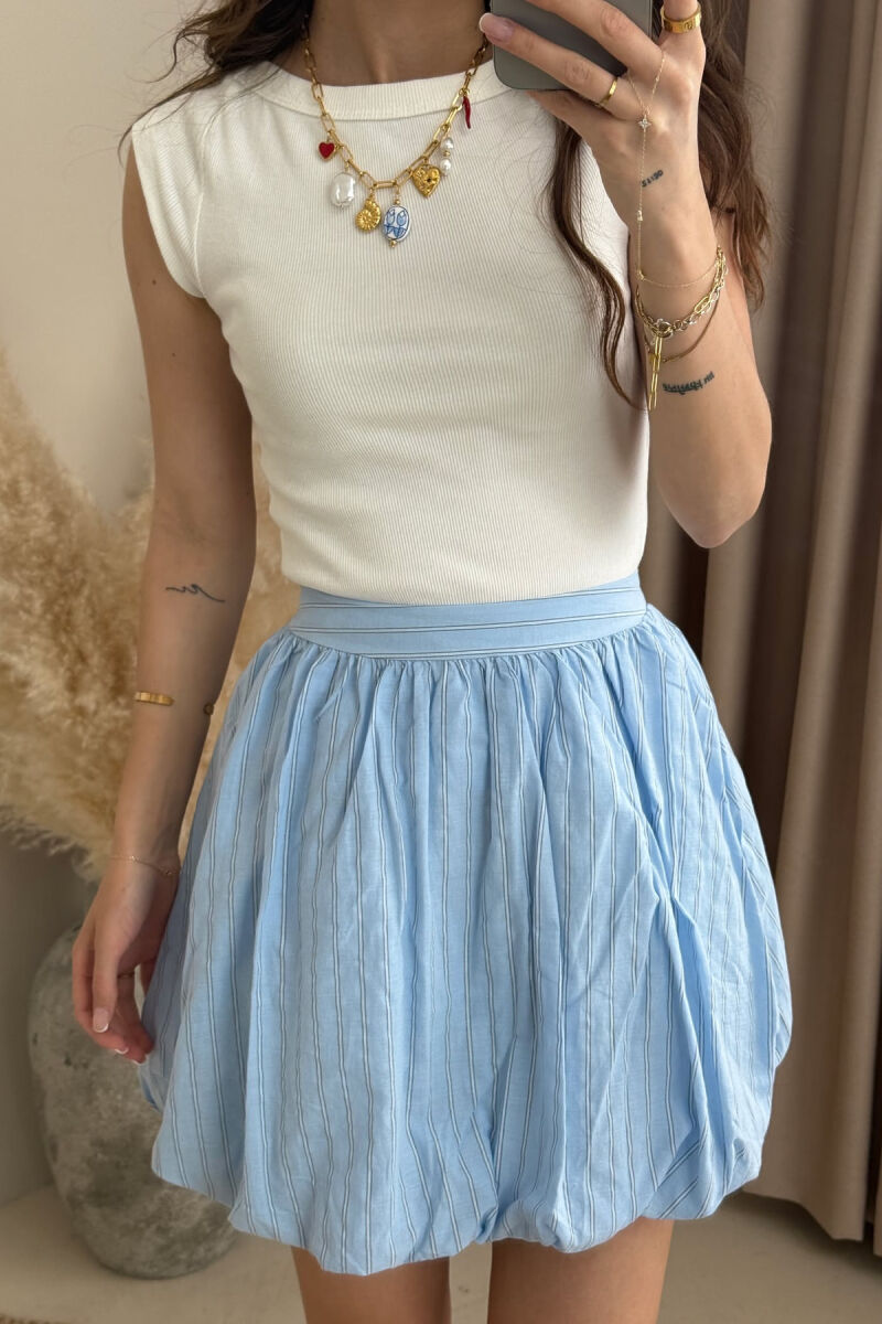 STRIPES SHORT WOMEN SKIRT LIGHTBLUE/BZ - 2