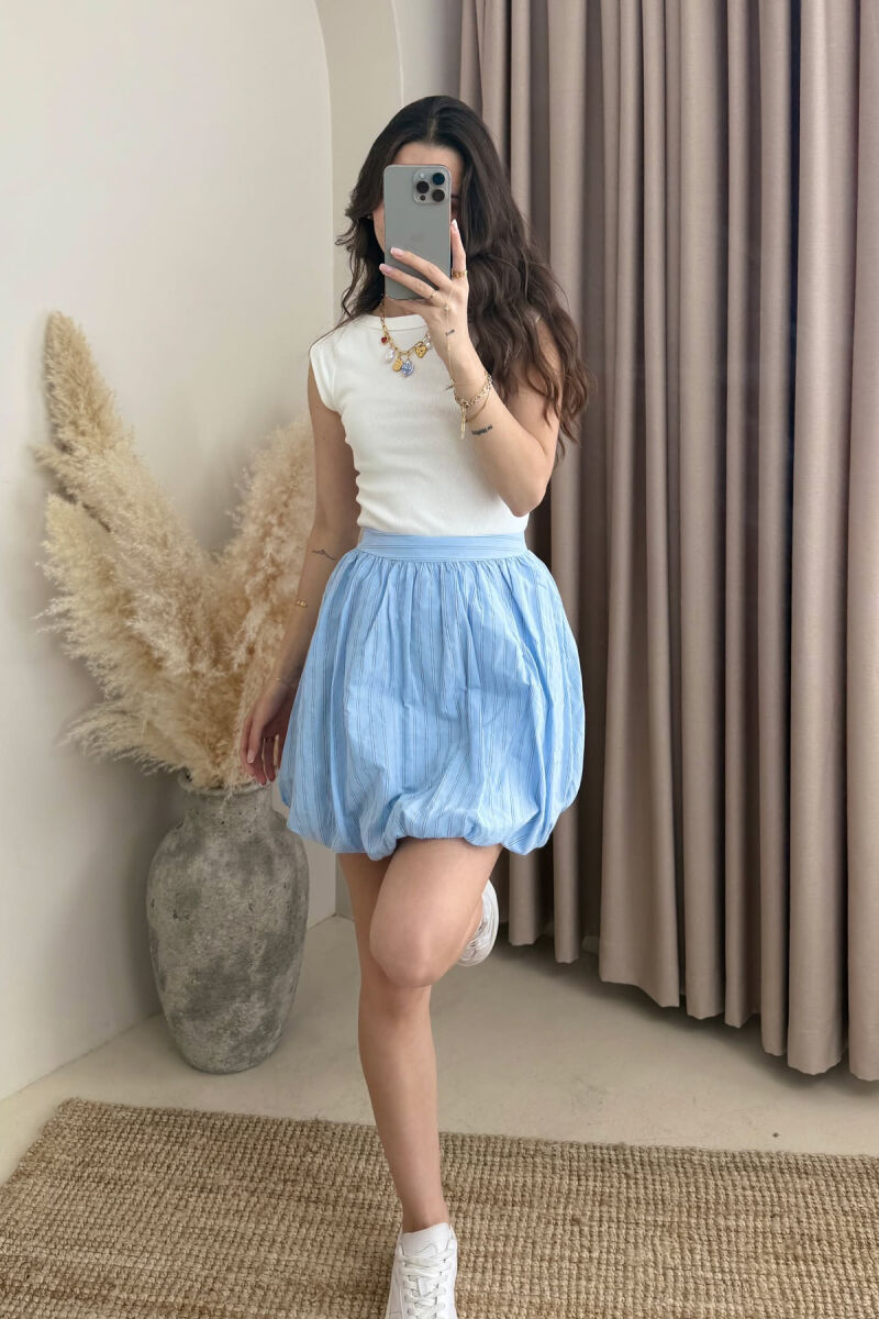 STRIPES SHORT WOMEN SKIRT LIGHTBLUE/BZ - 3