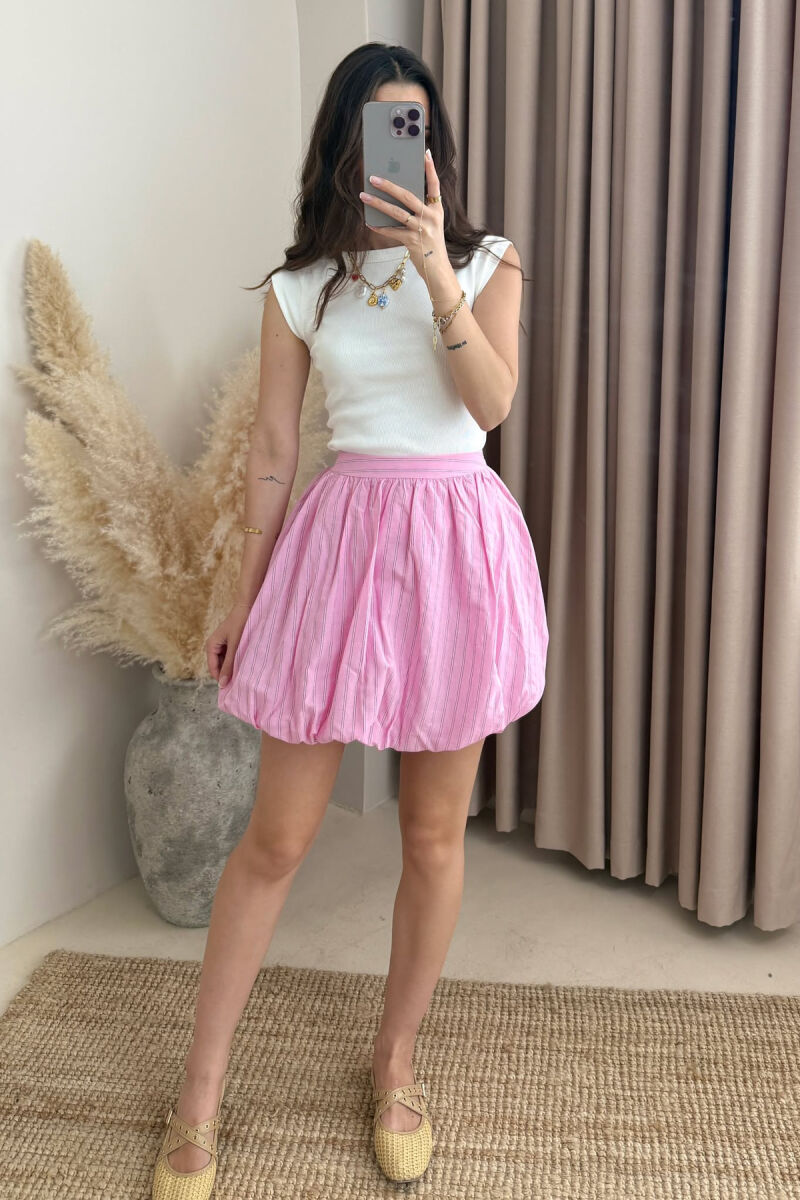 STRIPES SHORT WOMEN SKIRT PINK/ROZE - 1