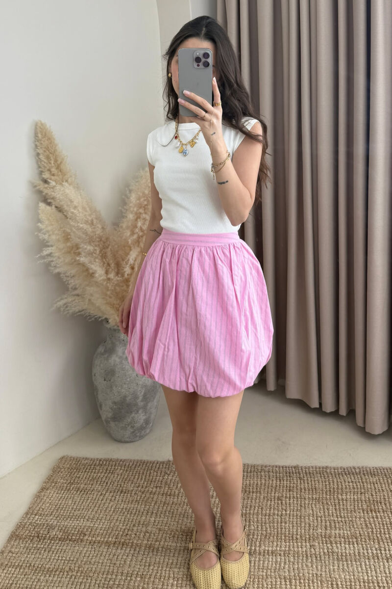 STRIPES SHORT WOMEN SKIRT PINK/ROZE - 4