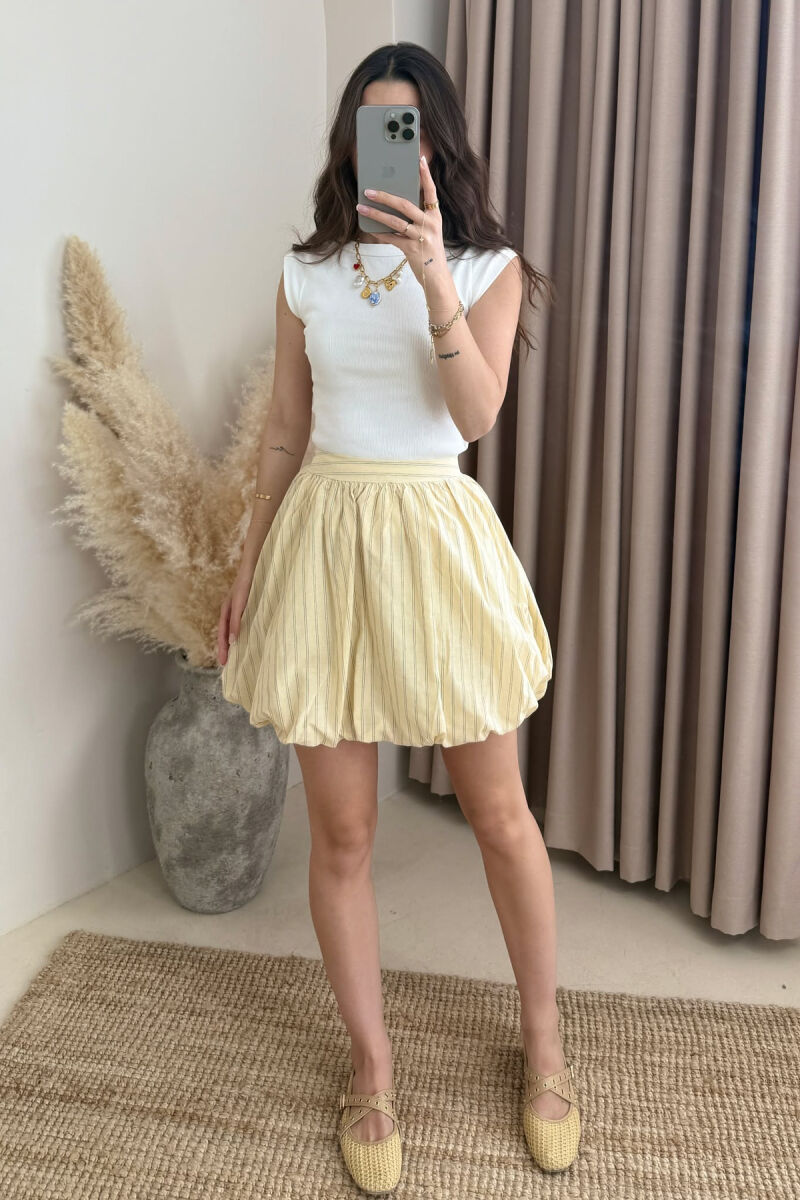 STRIPES SHORT WOMEN SKIRT YELLOW/E VERDHE - 1