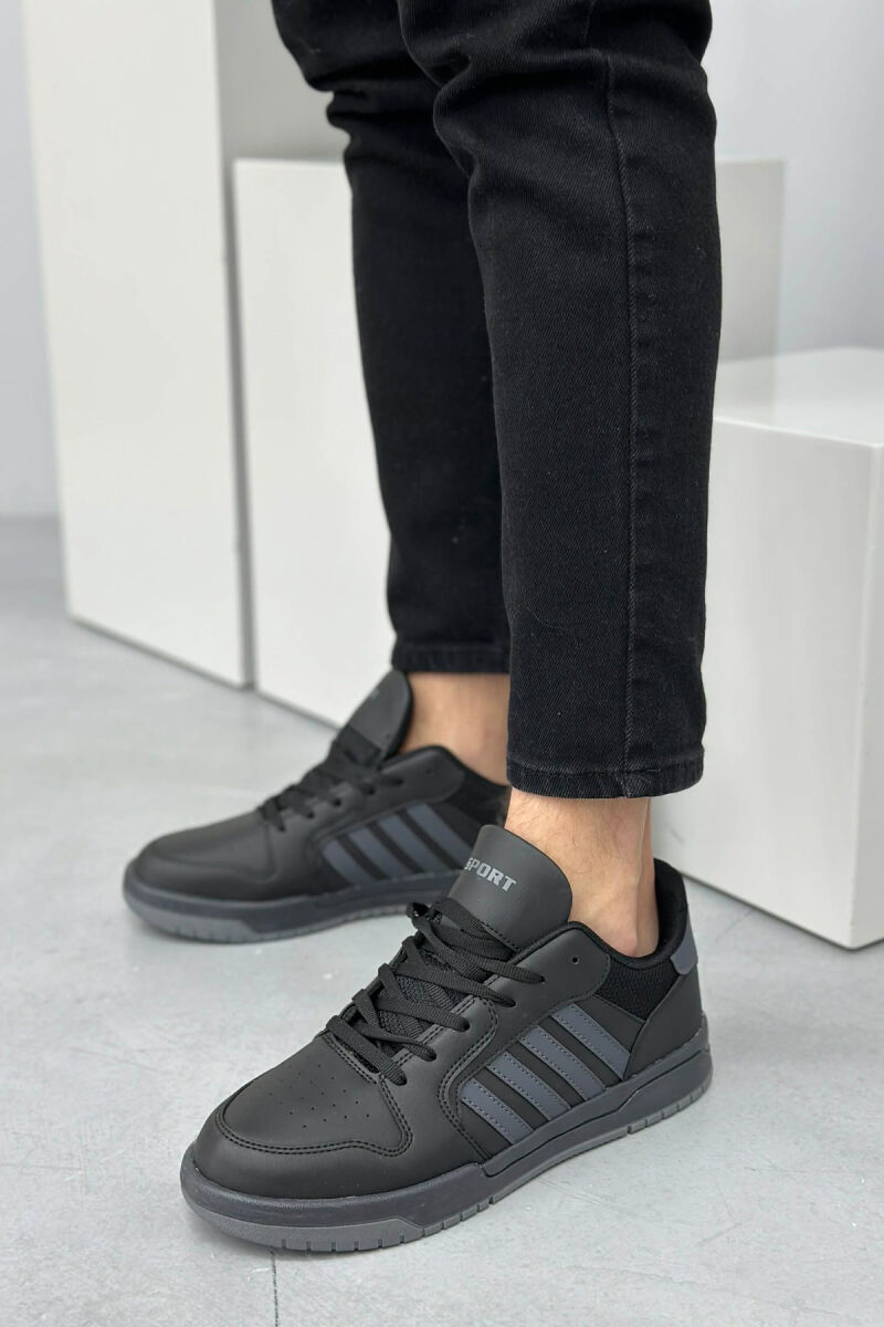 STRIPES SIMPLE MEN SNEAKERS BLACK-GREY/ZEGR - 1