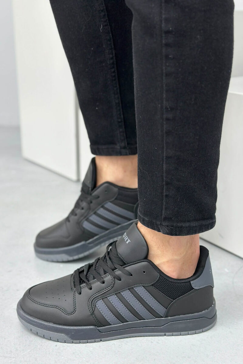 STRIPES SIMPLE MEN SNEAKERS BLACK-GREY/ZEGR - 2