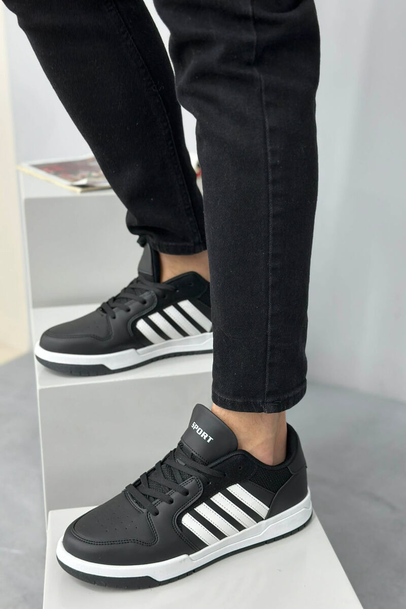 STRIPES SIMPLE MEN SNEAKERS BLACK-WHITE/ZEBA - 1