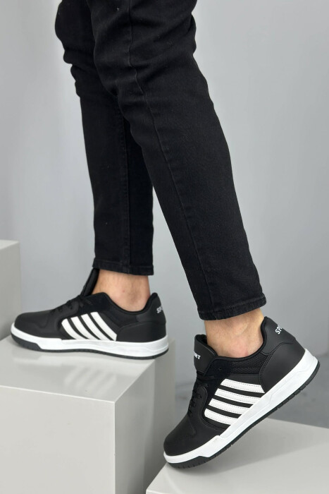 STRIPES SIMPLE MEN SNEAKERS BLACK-WHITE/ZEBA - 2