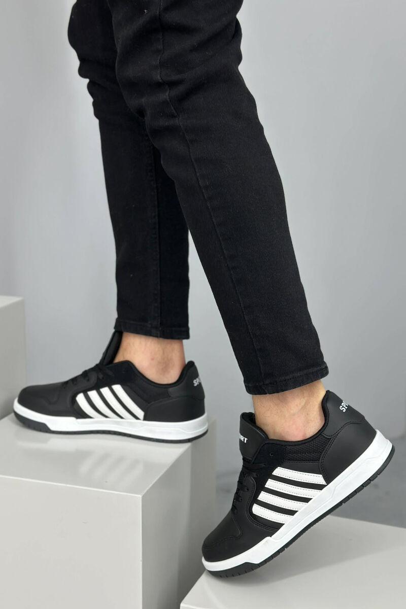 STRIPES SIMPLE MEN SNEAKERS BLACK-WHITE/ZEBA - 2
