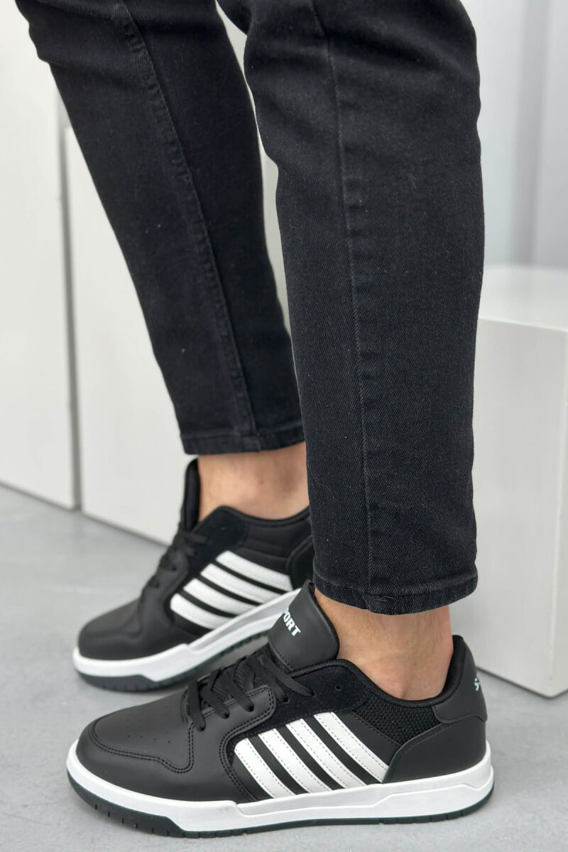 STRIPES SIMPLE MEN SNEAKERS BLACK-WHITE/ZEBA - 3