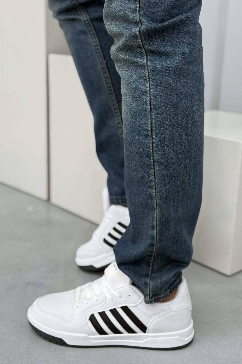 STRIPES SIMPLE MEN SNEAKERS WHITE-BLACK/BAZE - 2