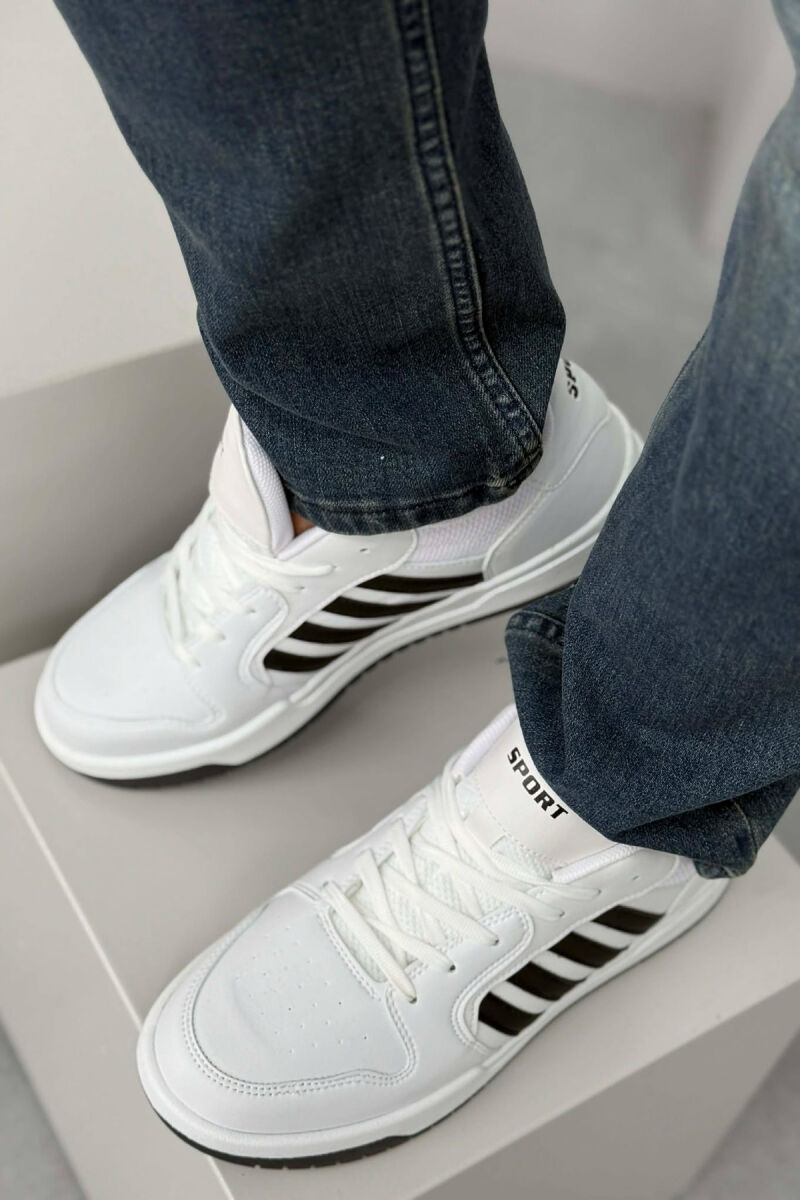STRIPES SIMPLE MEN SNEAKERS WHITE-BLACK/BAZE - 3