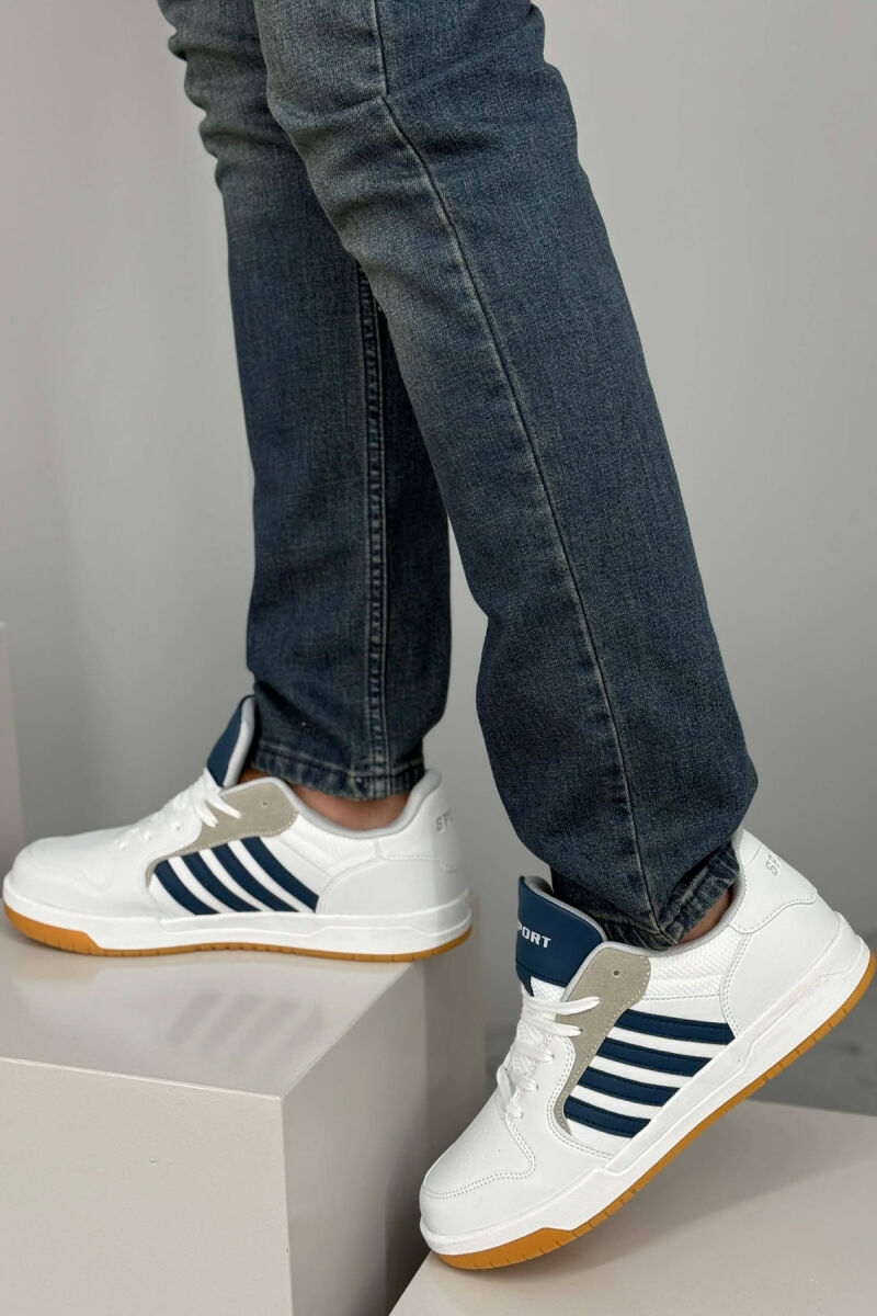 STRIPES SIMPLE MEN SNEAKERS WHITE-BLUE/BABL - 2