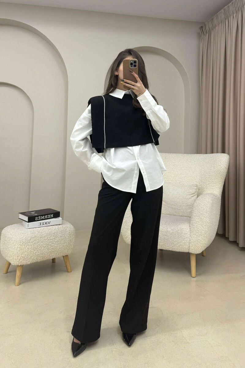 STRIPES SIMPLE WOMEN TANK TOP BLACK/ E ZEZE - 5