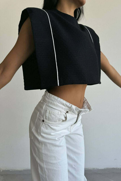 STRIPES SIMPLE WOMEN TANK TOP BLACK/ E ZEZE - 2