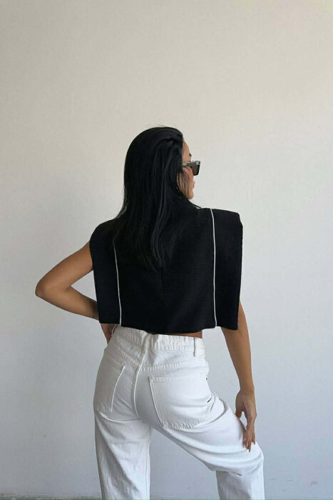 STRIPES SIMPLE WOMEN TANK TOP BLACK/ E ZEZE - 4